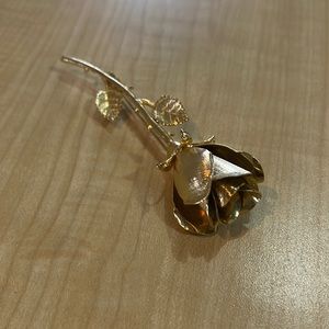 Gold Rose Brooch